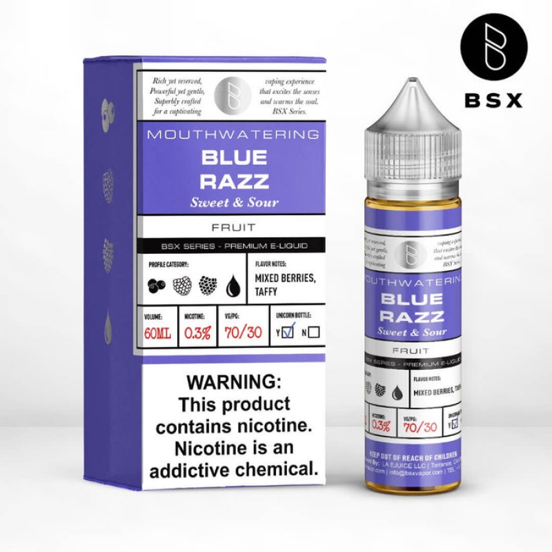 Glas BSX Blue Razz eJuice Glas BSX Blue Razz eJuice