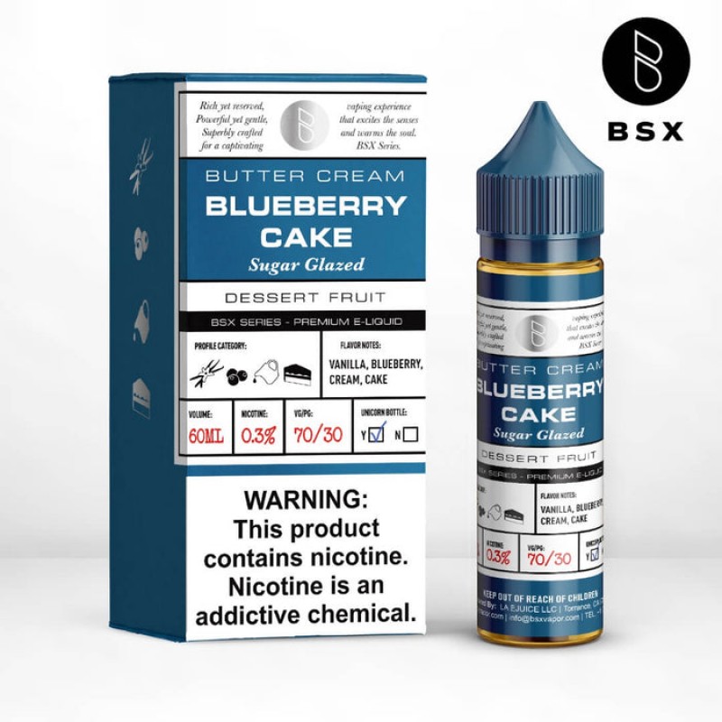 Glas BSX Blueberry Cake eJuice Glas BSX Blueberry Cake eJuice
